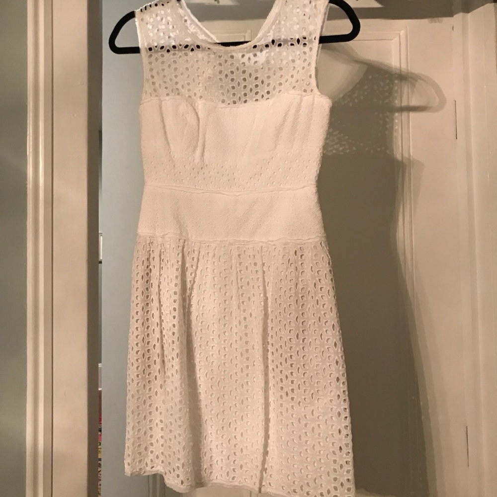 White eyelet BCBG MazAzria dress